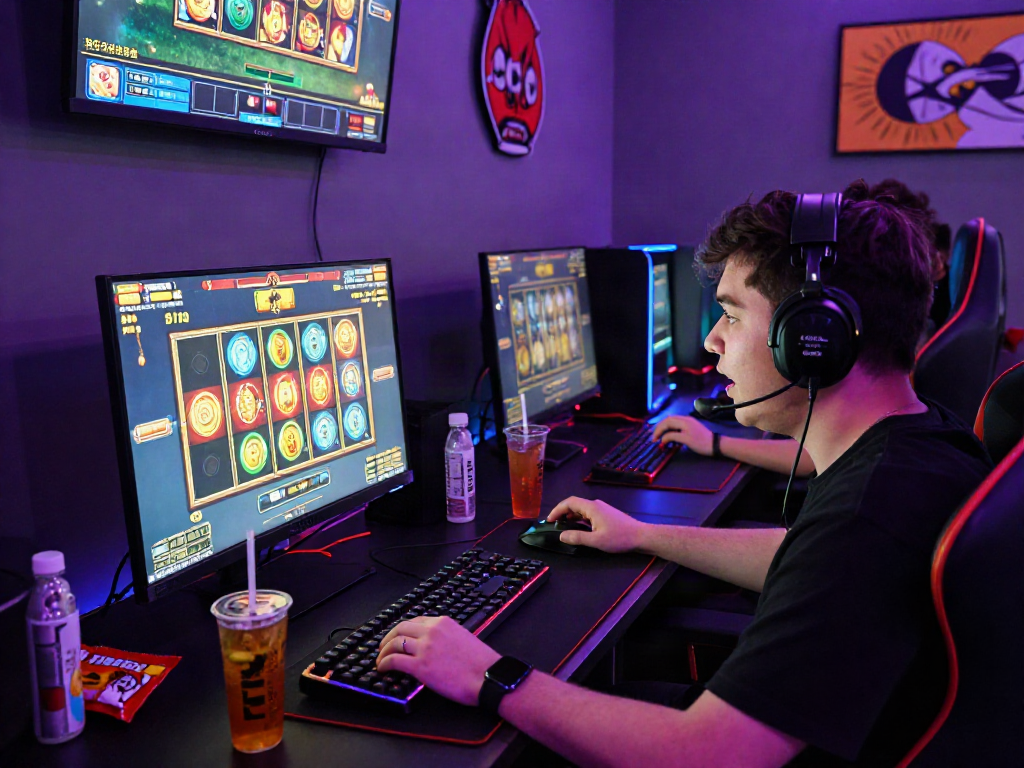 Player enjoying slot depo 10k gaming experience with engaging visuals and vibrant atmosphere.