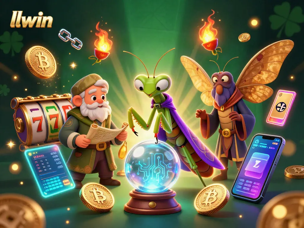 llwin players enjoying a vibrant slot adventure with a mystical fortune teller and interactive game elements