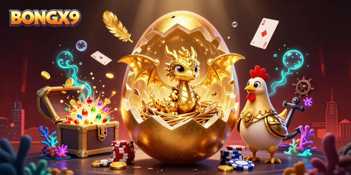 BONGX9 presents a golden dragon amid poker chips, symbolizing winning strategies in online gambling.
