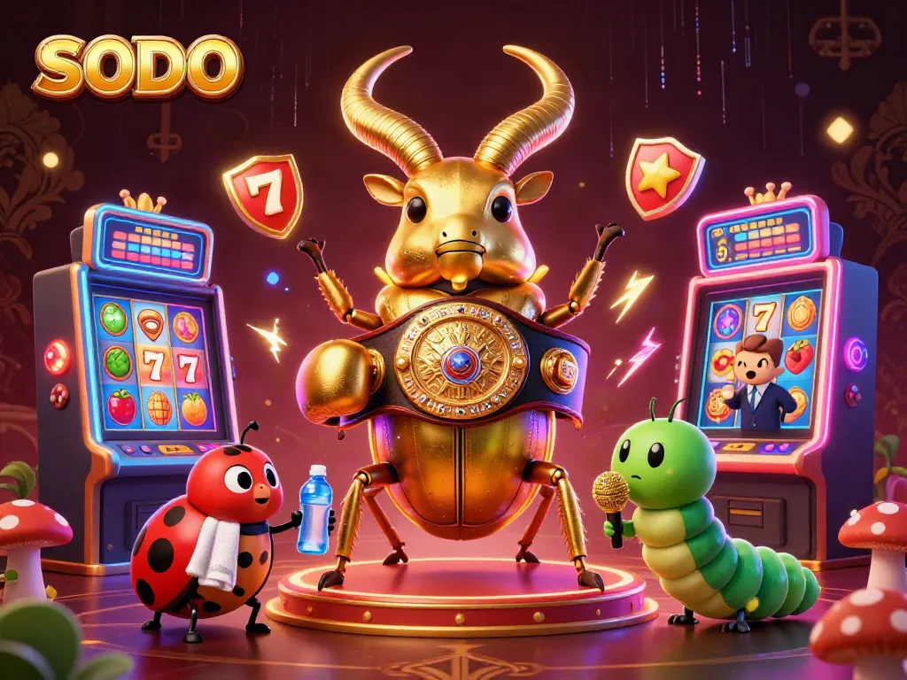 Engage in SODO's thrilling casino action with dynamic characters and vibrant slot machines.