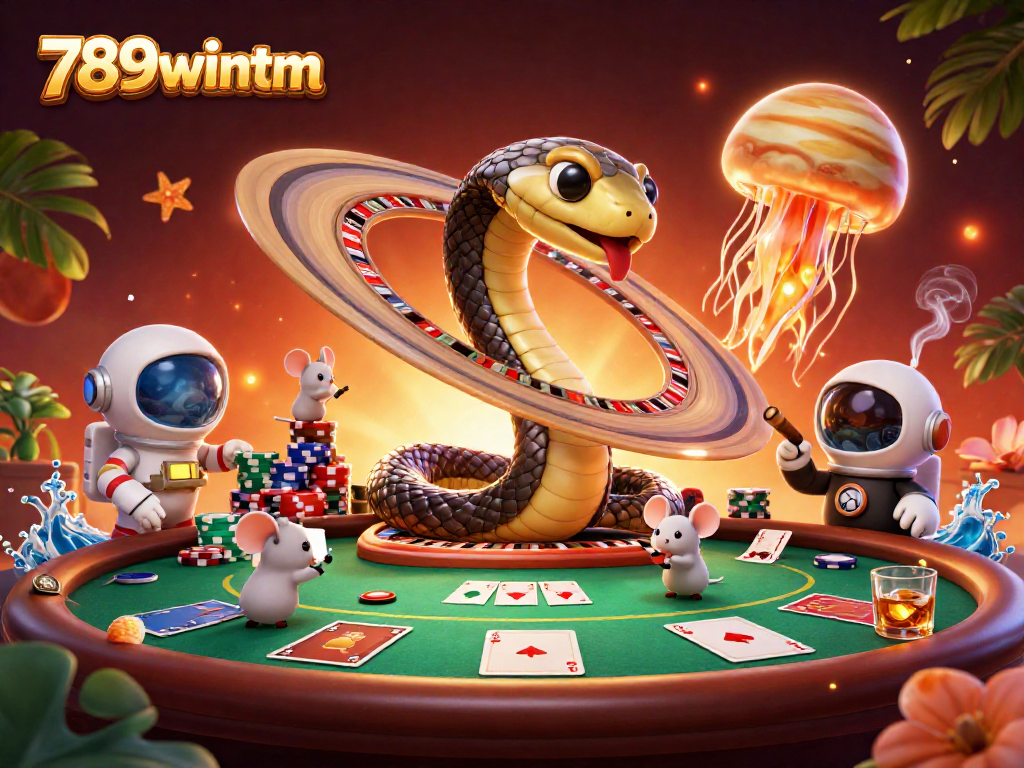 Engage with exciting gaming scenes at 789wintm, showcasing vibrant characters in a gambling atmosphere.