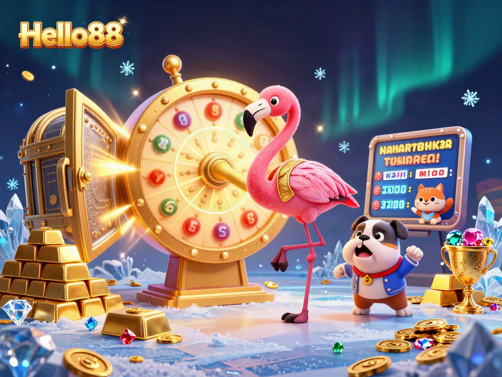 Spin to win at Hello88 with an exciting game show scene full of treasures and surprises.