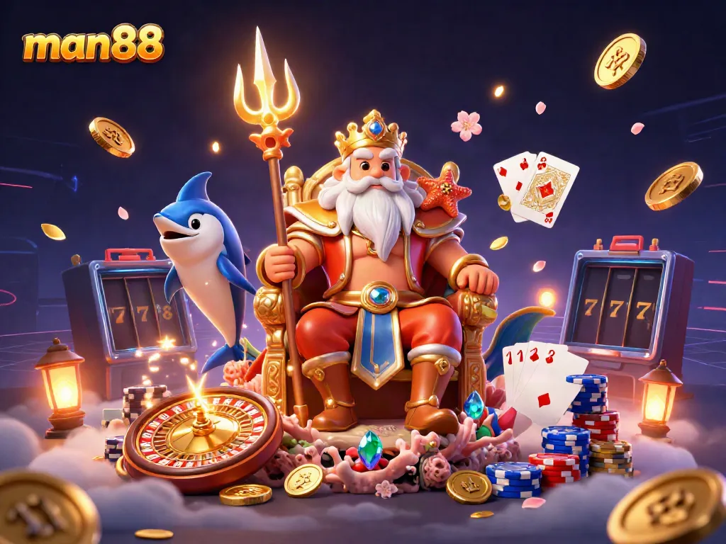 Engage with man88's vibrant casino adventure featuring Neptune and dynamic gaming elements.