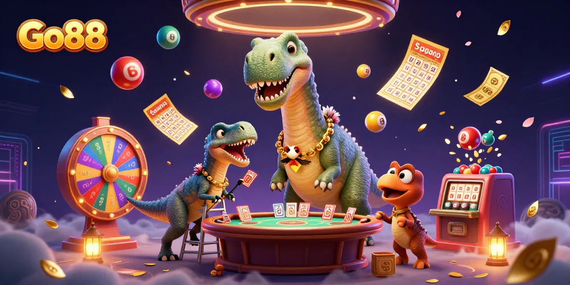 Experience thrilling moments at Go88 casino with lively lottery scenes and dynamic characters.