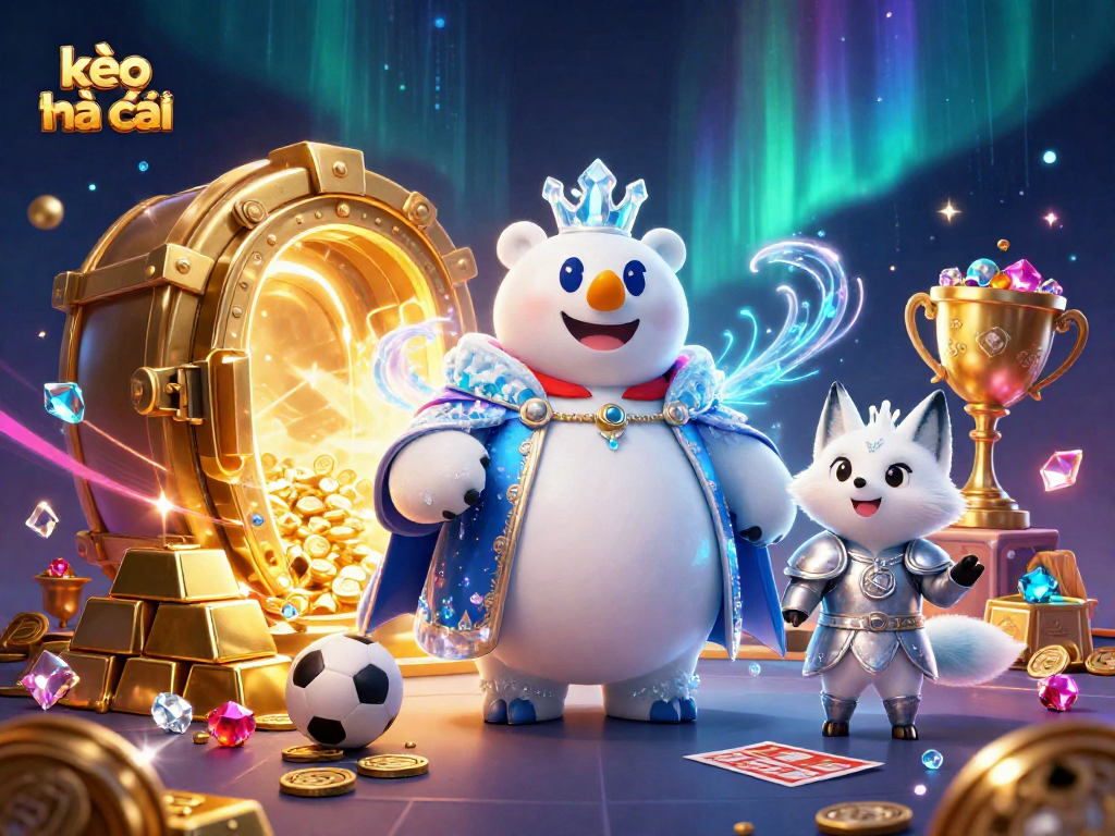 Engage in kèo nhà cái excitement with a dynamic 3D casino adventure featuring a royal polar bear and enchanted treasures.