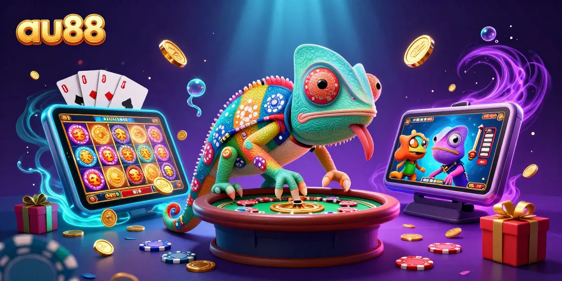 Experience dynamic gaming at AU88 with a vibrant 3D casino artwork full of excitement.