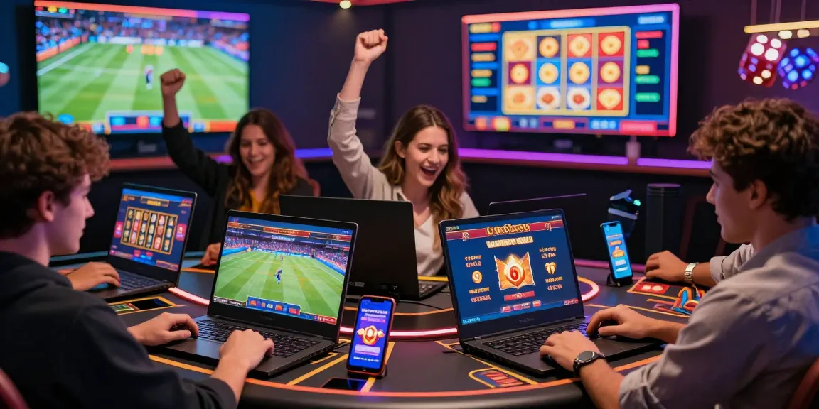 Players enjoying BL555 online gambling platform with engaging gaming experience in vibrant digital environment.