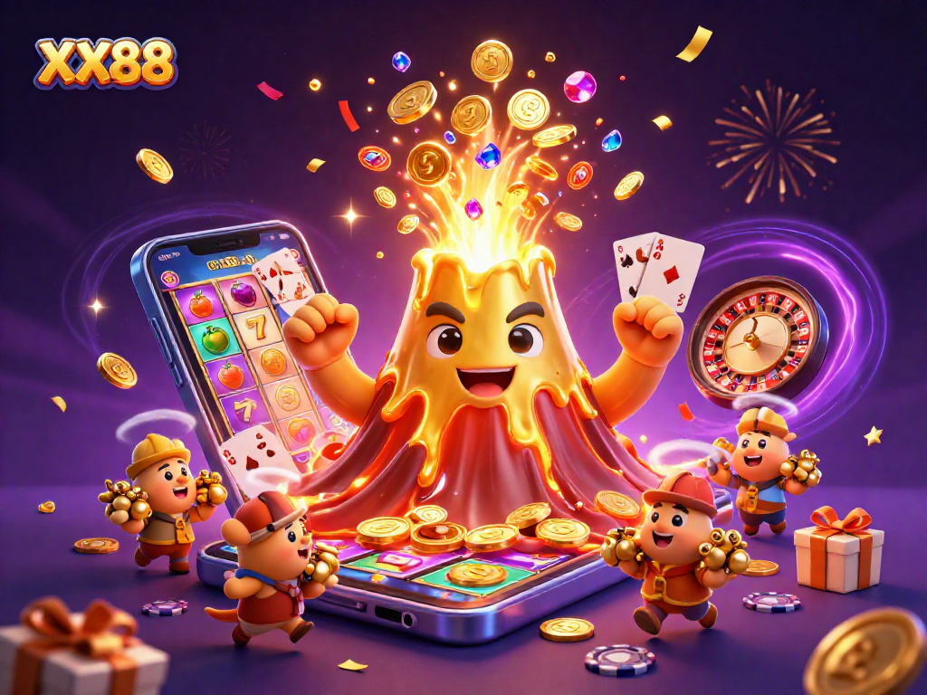 Engage with thrilling XX88 casino adventures as the golden volcano erupts treasures with excitement.