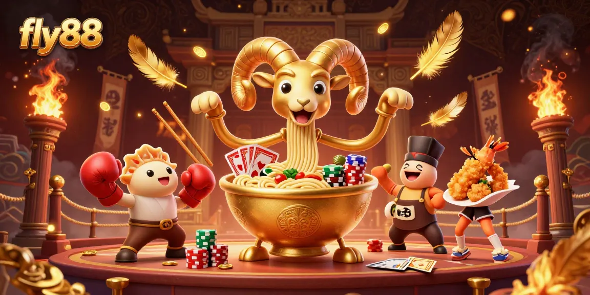 Experience winning thrills with fly88 as animated characters engage in high-stakes gambling action.