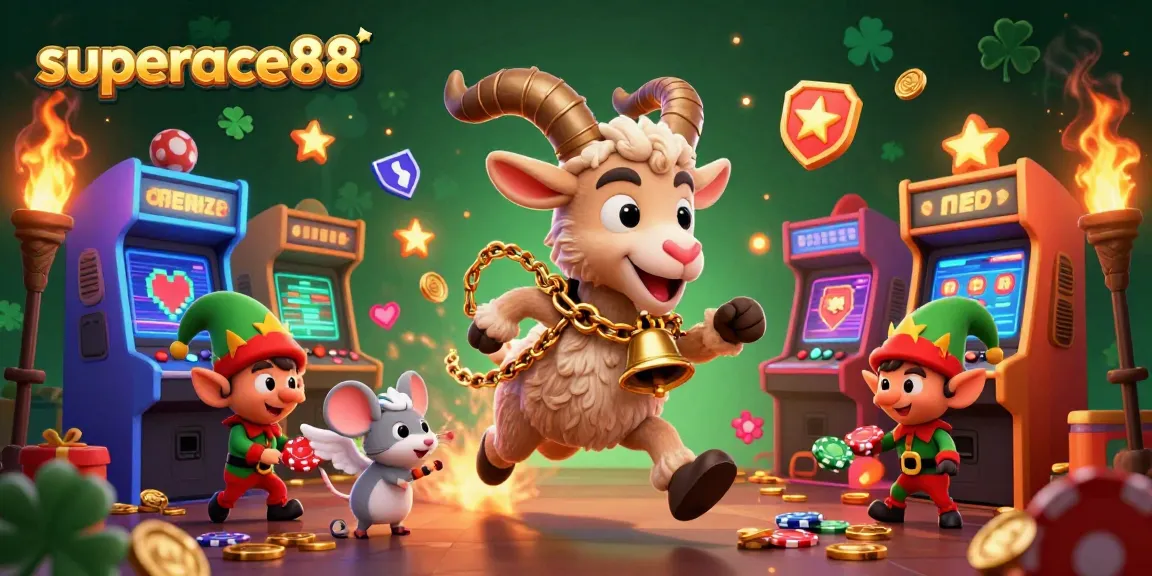 Engage with thrilling slots and games at superace88 casino, featuring vibrant 3D illustrations and exciting gaming elements.