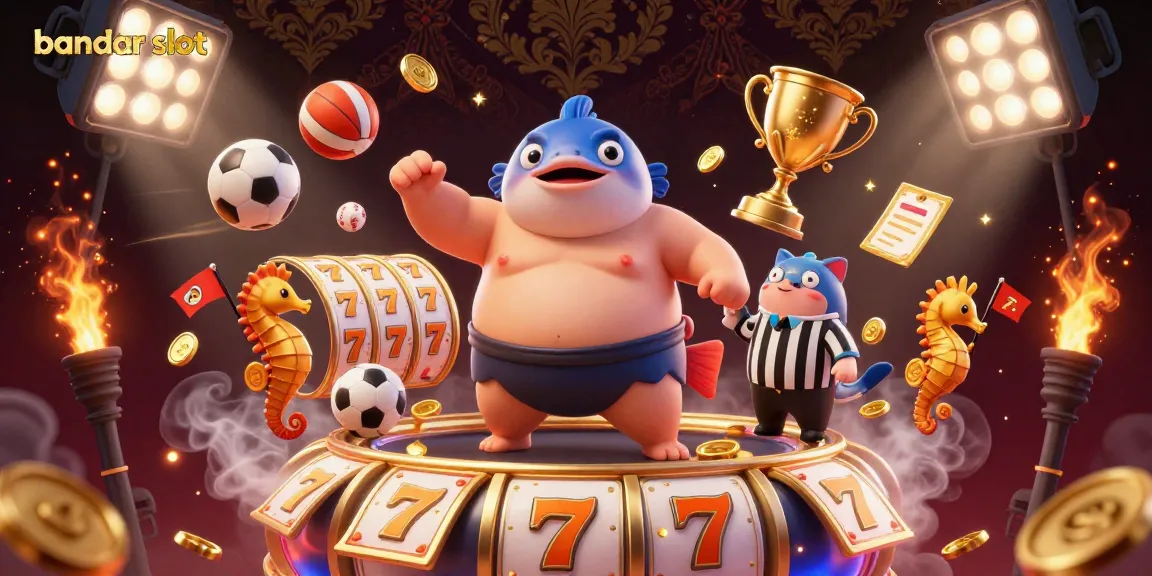 Experience the excitement of bandar slot with engaging underwater casino elements in this vibrant illustration.