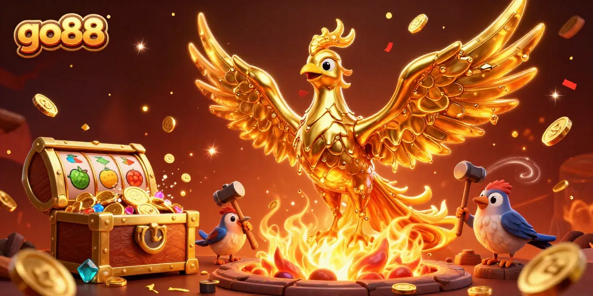 Experience the excitement of go88 with a vibrant 3D illustration showcasing dynamic casino elements.