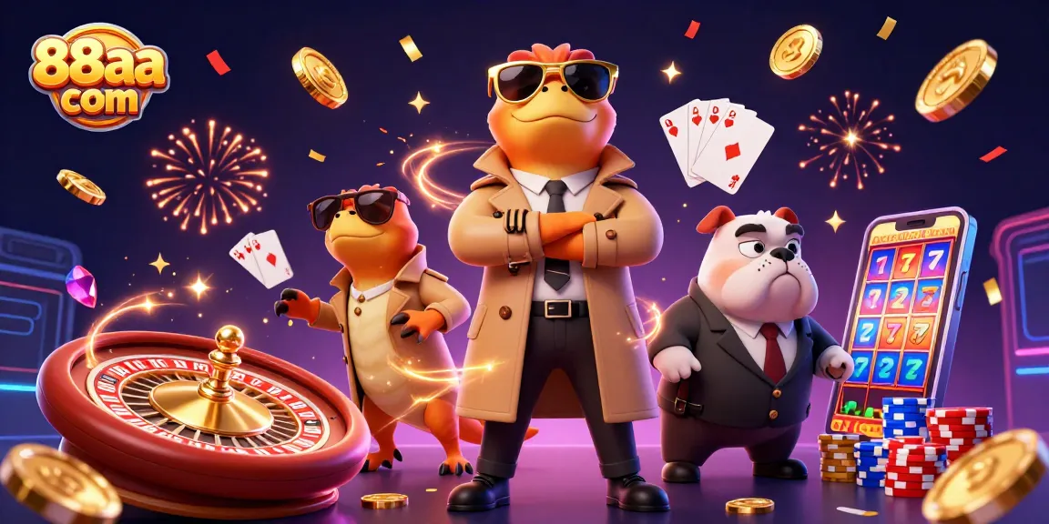 Play slots and win at 88aa com with thrilling casino action featuring raptors and a bouncer.