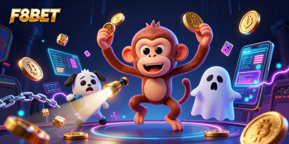 Experience thrilling gaming action at F8BET with a mischievous monkey and ghost-hunter puppy