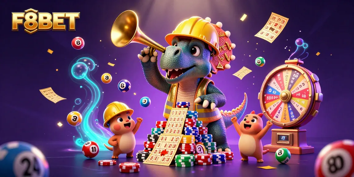 Engage in exciting F8BET gaming with vivid 3D characters celebrating fun gambling experiences.