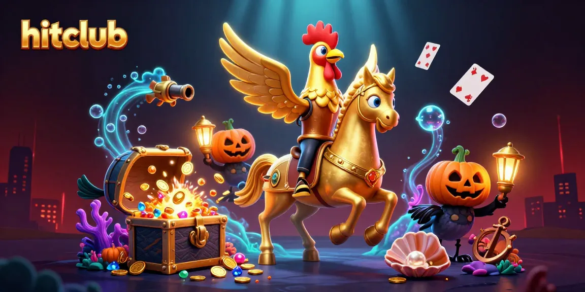 Experience thrilling gameplay at hitclub with golden rooster and glowing ambiance in a vibrant casino scene.