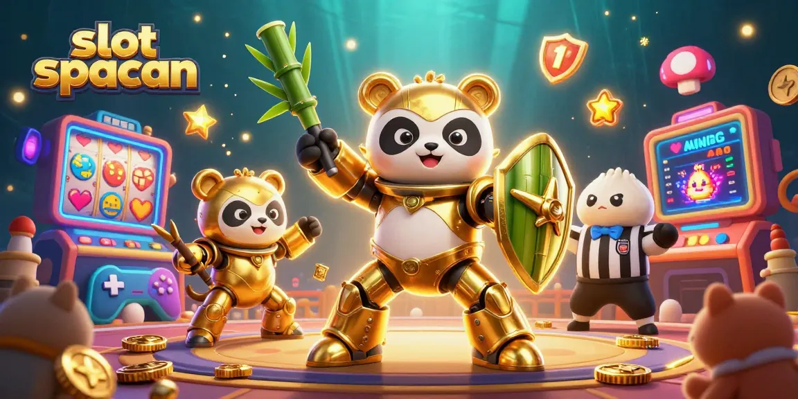 Mainkan slot spaceman dalam ilustrasi 3D mendetail dengan mesin slot dan elemen kasino.