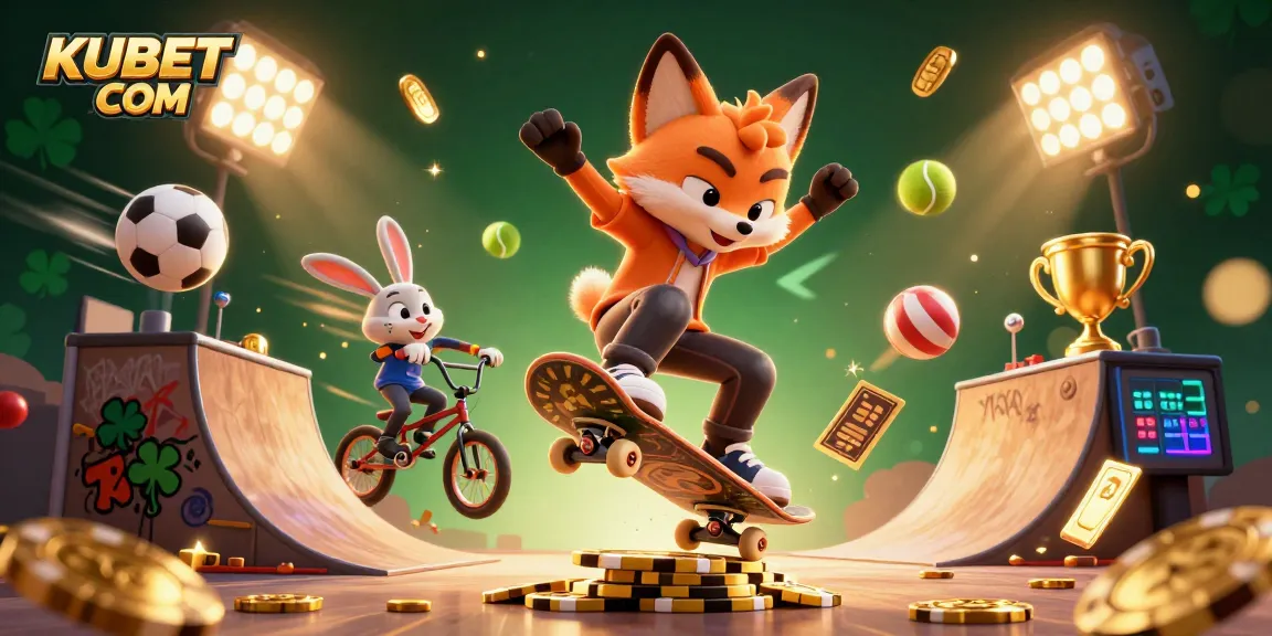 KUBET COM showcases animated casino action with vibrant characters and dynamic game elements.