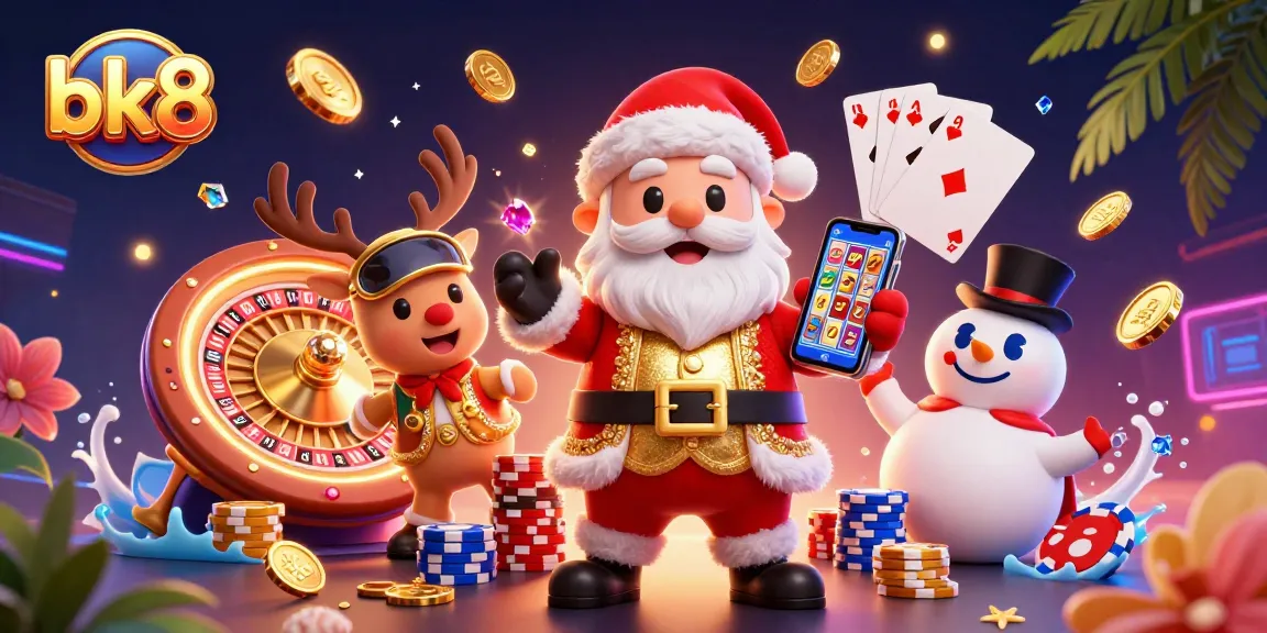 Experience thrilling jackpots at bk8 with Santa and friends in a festive casino.